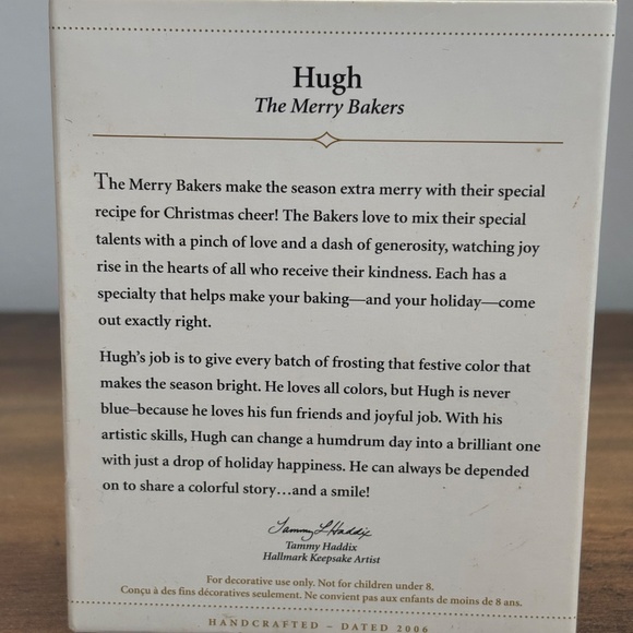 NIB Hallmark Keepsake HUGH THE MERRY BAKERS Ornament 2006 Christmas Elf NEW - Picture 3 of 7